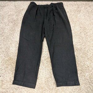 Vintage Polo Ralph Lauren Pants Mens 40x32 Fits 38x30 Black Pleated Cuffed